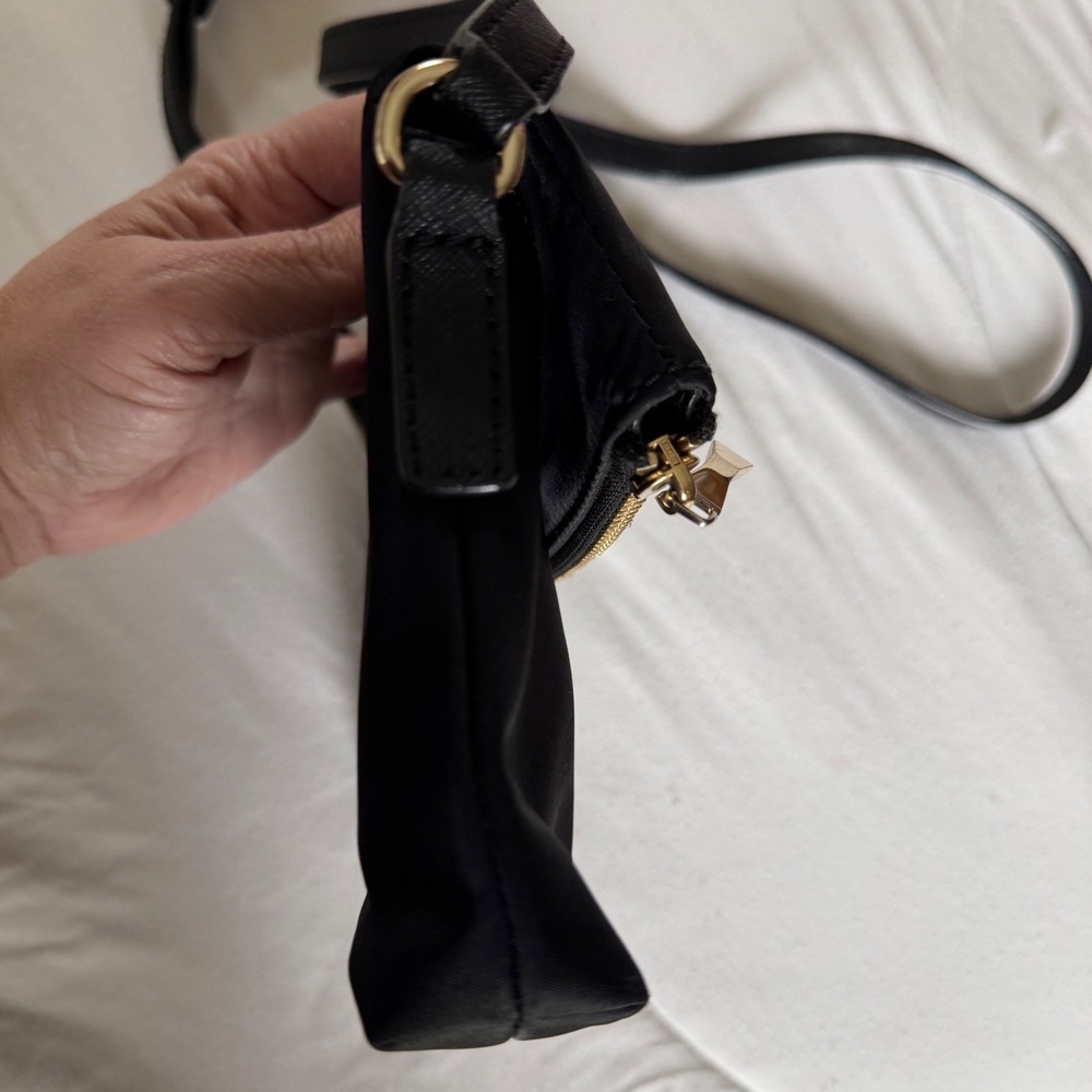 Kate Spade New York Black Nylon Foldover Crossbody Bag Gold Hardware - Picture 10 of 12